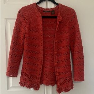 Heath Ceramics Muted Coral Crochet Cardigan